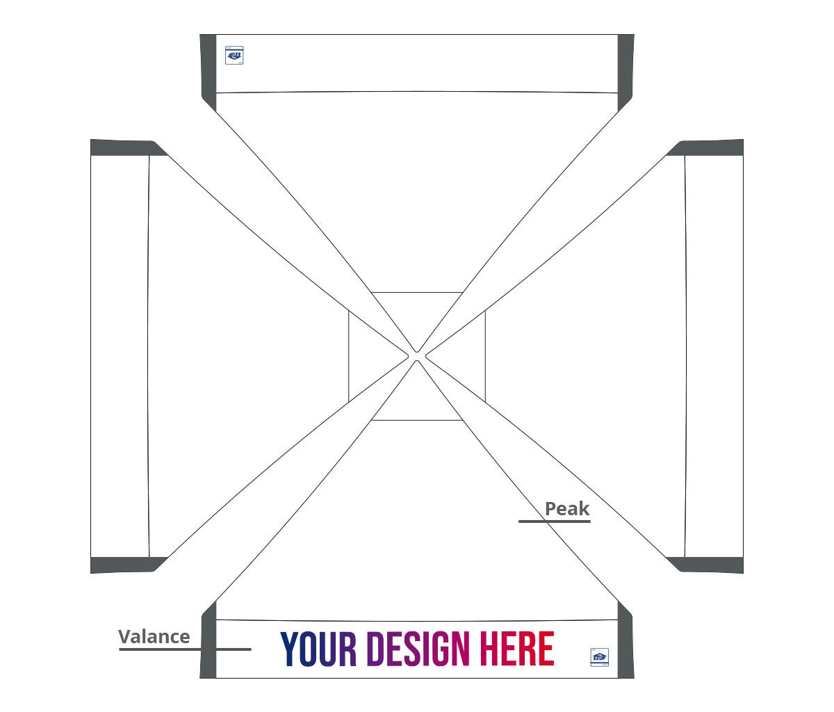 Abri pliant personnalisé Eclipse® 3 × 3 m