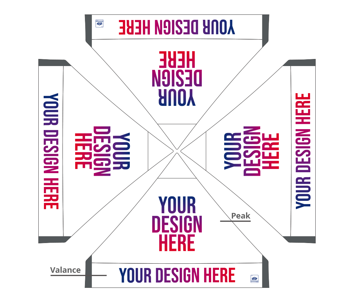 Abri pliant personnalisé Eclipse® 3 × 3 m