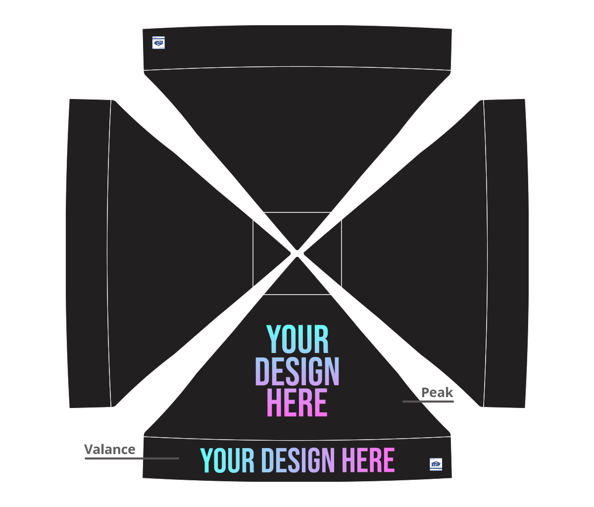 Custom Eclipse® MAX 10x10 heavy-duty canopy with StormRod™ supports