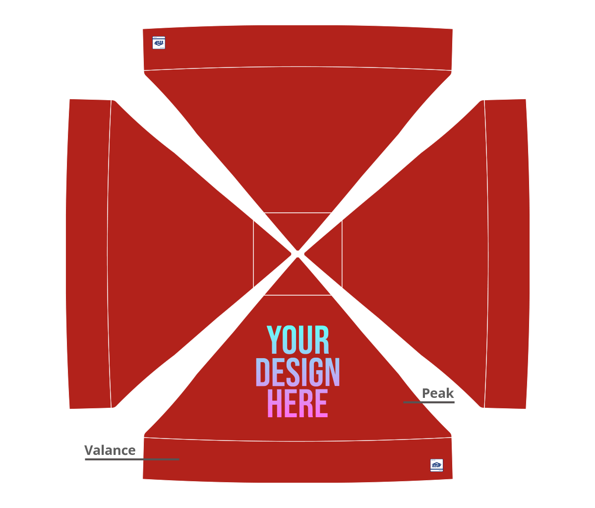 Custom Eclipse® MAX 10x10 heavy-duty canopy with StormRod™ supports