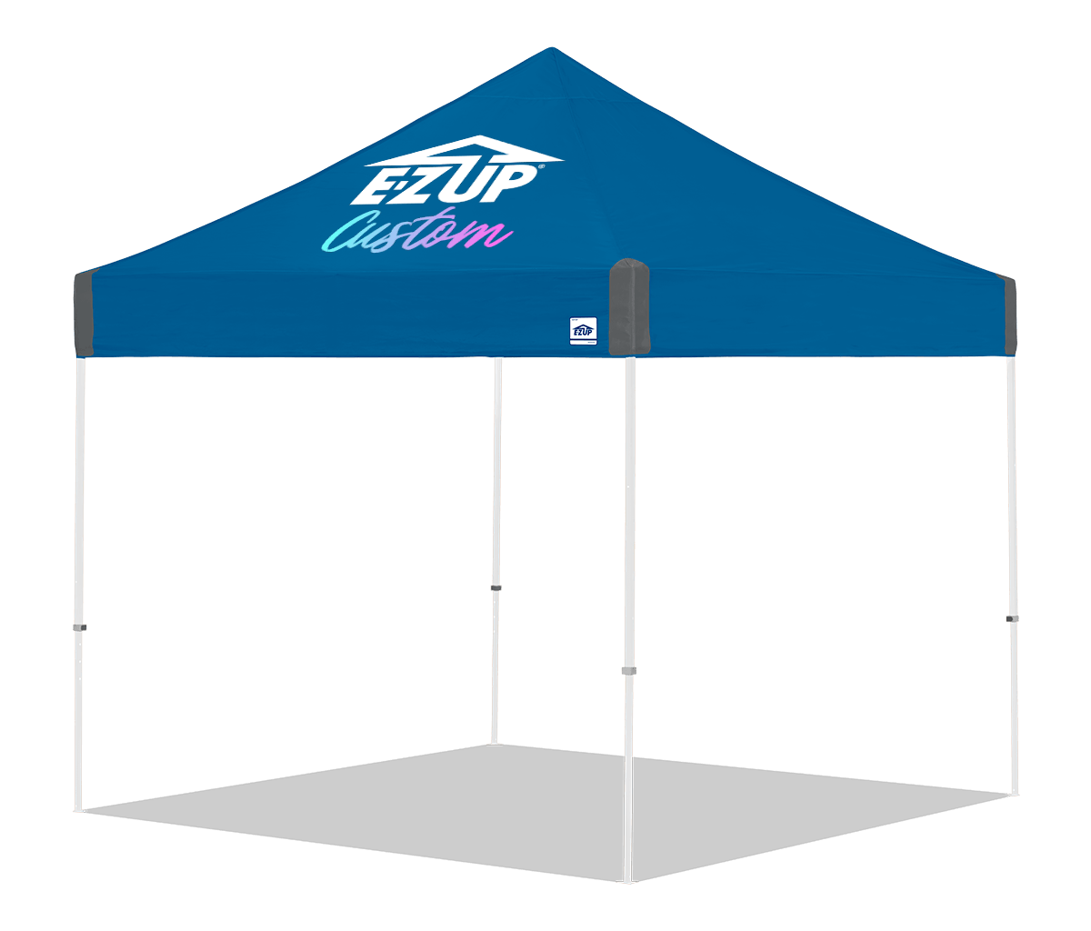 E-Z UP Custom Vantage 10 x 10 canopy - 1 Peak / Royal Blue - white frame