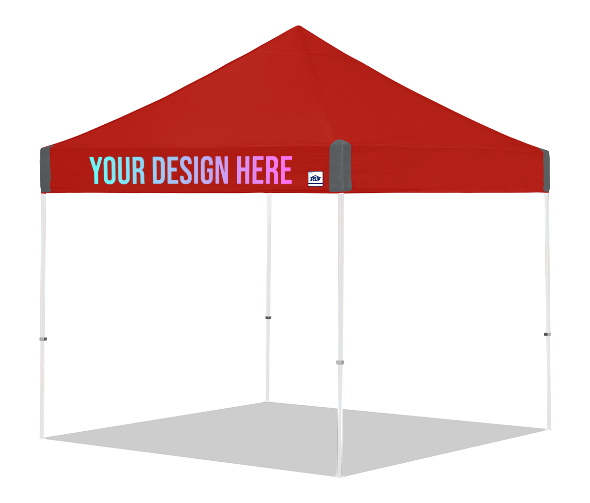 E-Z UP Custom Vantage 10 x 10 canopy - 1 Valance / Red - white frame