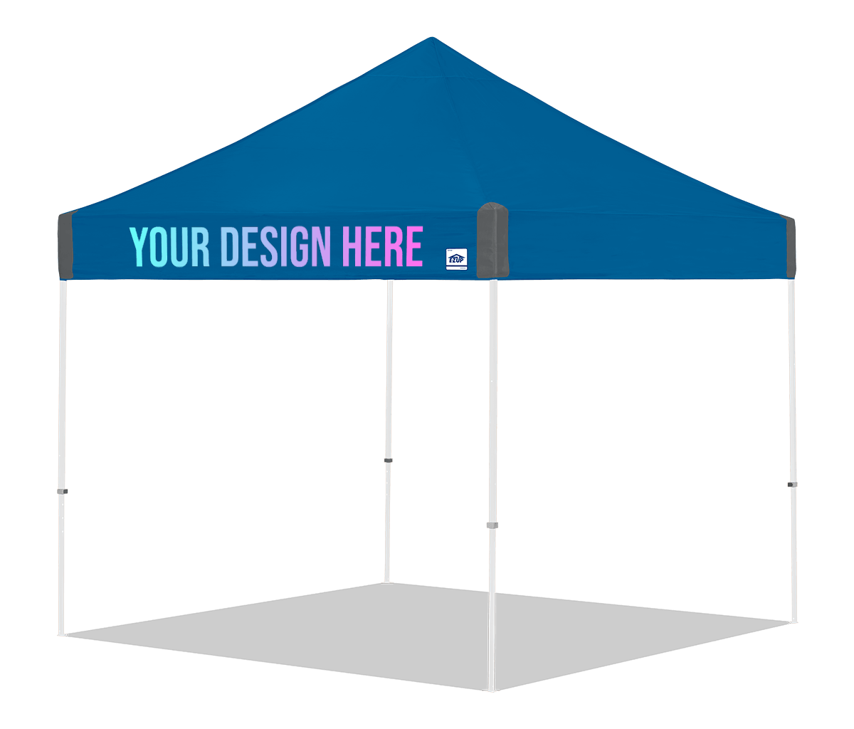 E-Z UP Custom Vantage 10 x 10 canopy - 1 Valance / Royal Blue - white frame