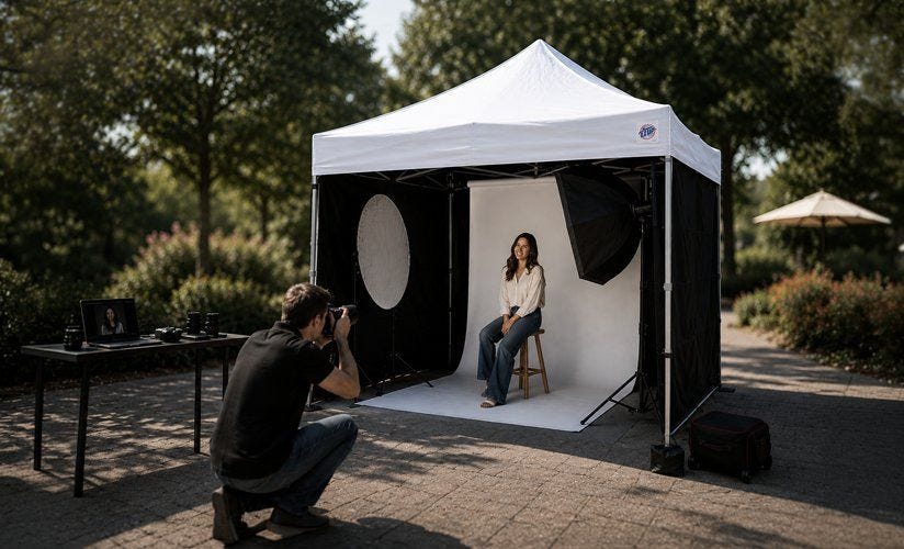 How to Set Up a Professional Outdoor Photography Space Under a Canopy Tent