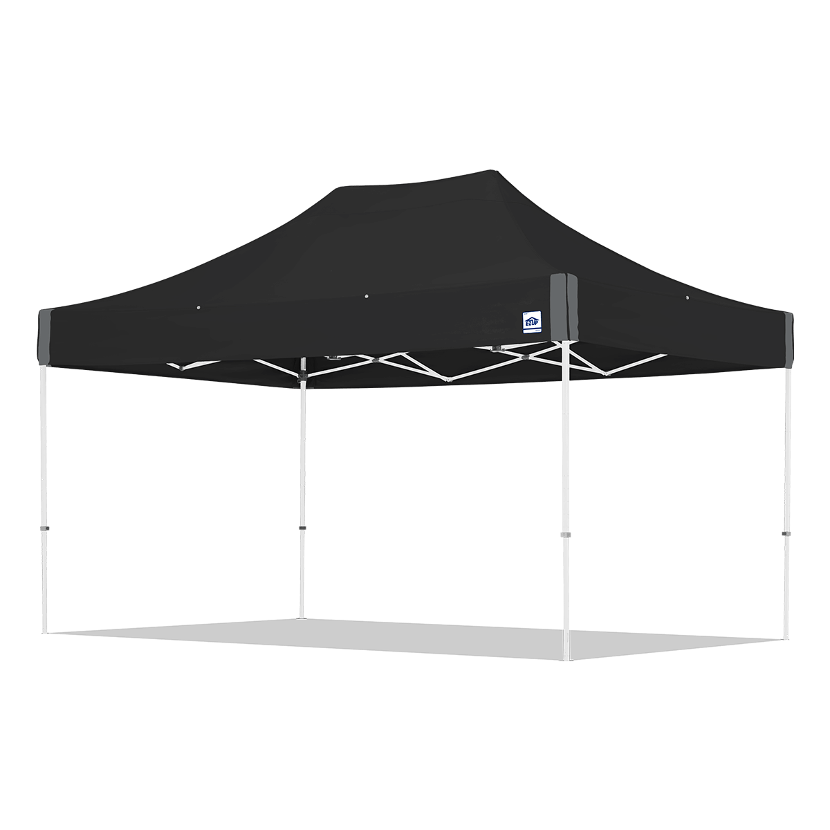 Black pop-up canopy tent on a white background