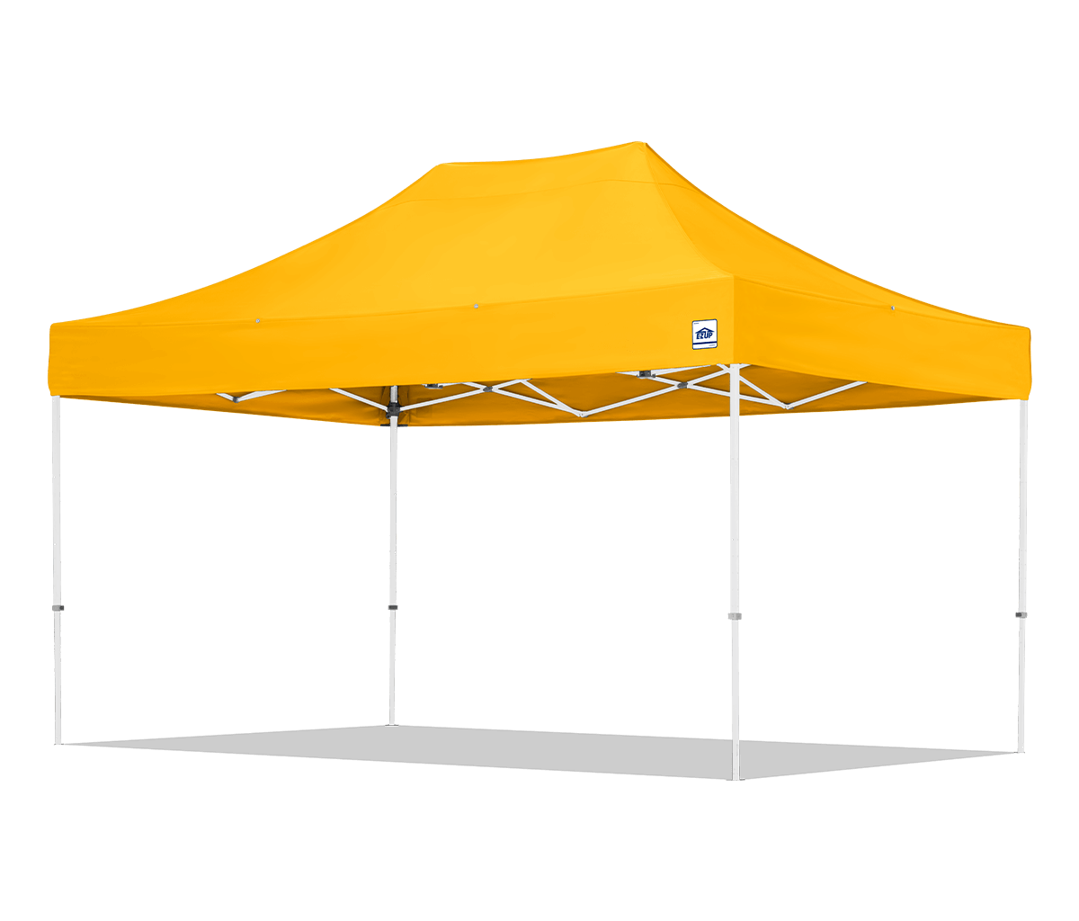 Yellow pop-up canopy tent on a white background