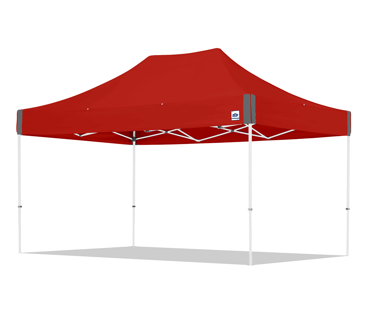 Red pop-up canopy tent on a white background