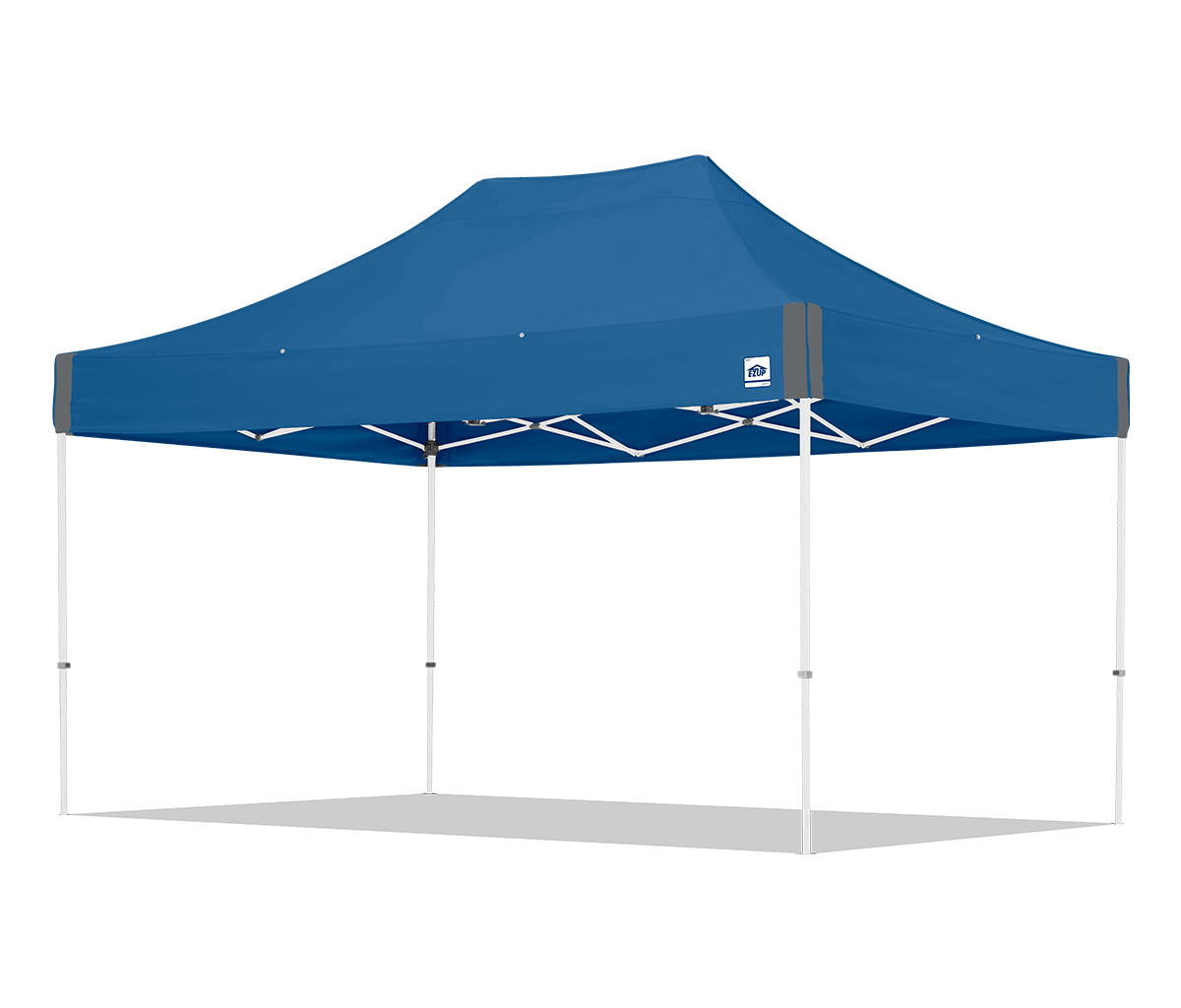 Blue pop-up canopy tent on a white background