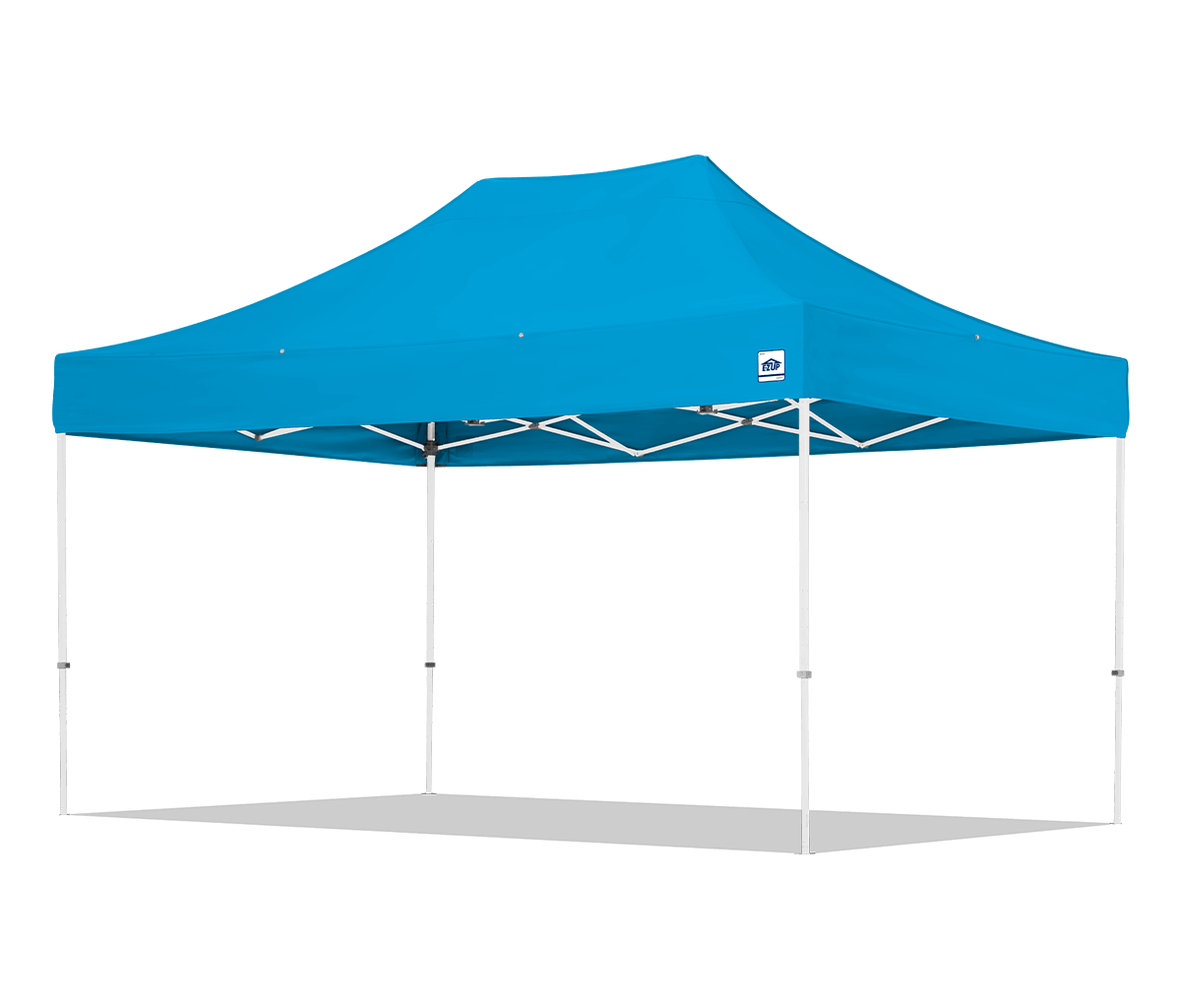Blue pop-up canopy tent on a white background