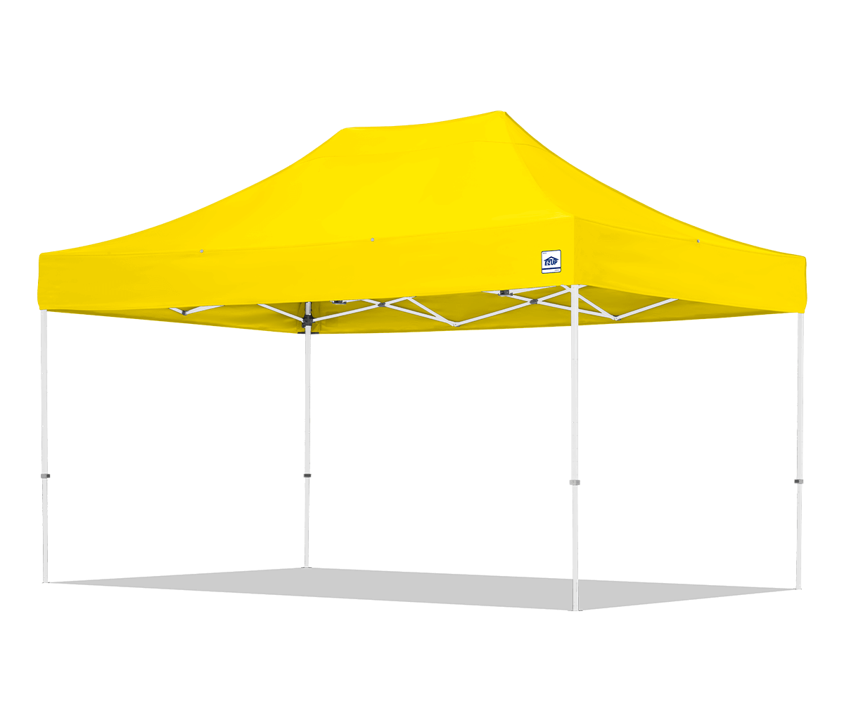 Yellow pop-up canopy tent on a white background