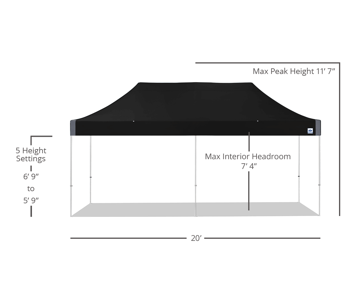 Eclipse® Vinyl 10' x 20' Waterproof Canopy