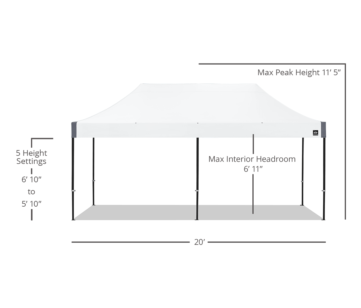 Endeavor® Vinyl 10' x 20' Waterproof Canopy