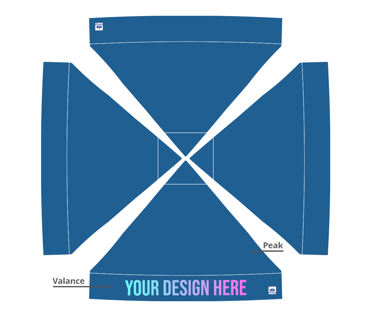 Custom Eclipse® MAX 10x10 heavy-duty canopy with StormRod™ supports