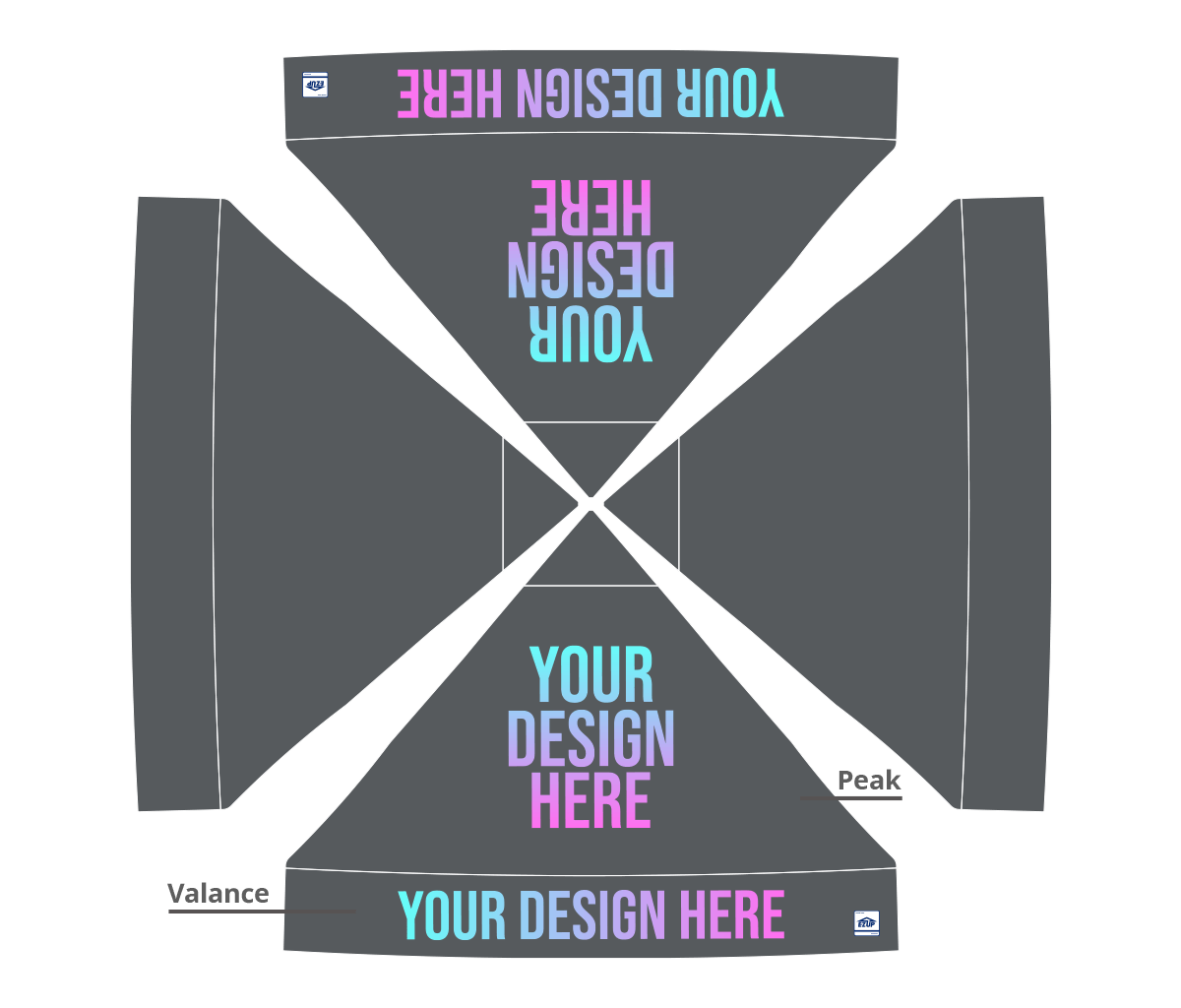 Custom Eclipse® MAX 10x10 heavy-duty canopy with StormRod™ supports