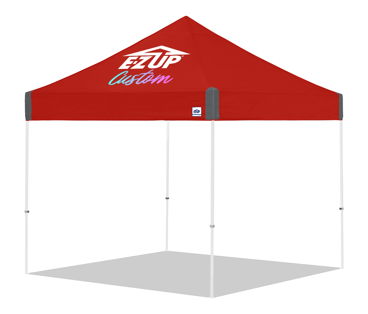 E-Z UP Custom Vantage 10 x 10 canopy - 1 Peak / Red - white frame