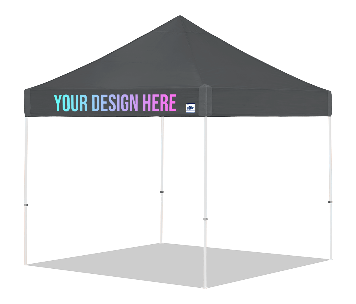 E-Z UP Custom Vantage 10 x 10 canopy - 1 Valance / Steel Gray - white frame
